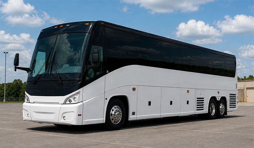 56-passenger charter bus available in Fargo, ND
